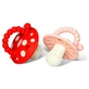 RaZbaby, speech therapy teether, mushroom, red and pink, from 3 months, 2 pieces
