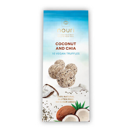 Truffes végétaliennes à la noix de coco et au chia, 100 g, Nouri