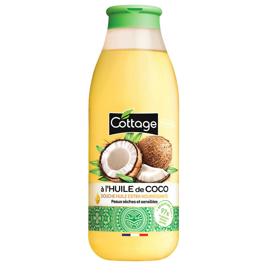 Huile de douche à la noix de coco pour peaux sèches, 560 ml, Cottage