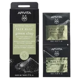 APIVITA Deep cleansing face mask with green clay 2 units x 8 ml