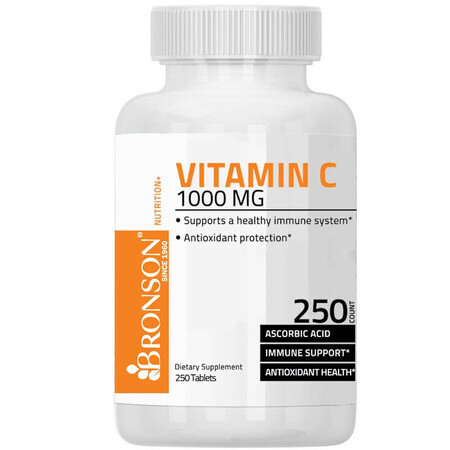 Vitamine C 1000 mg, 250 gélules, Bronson