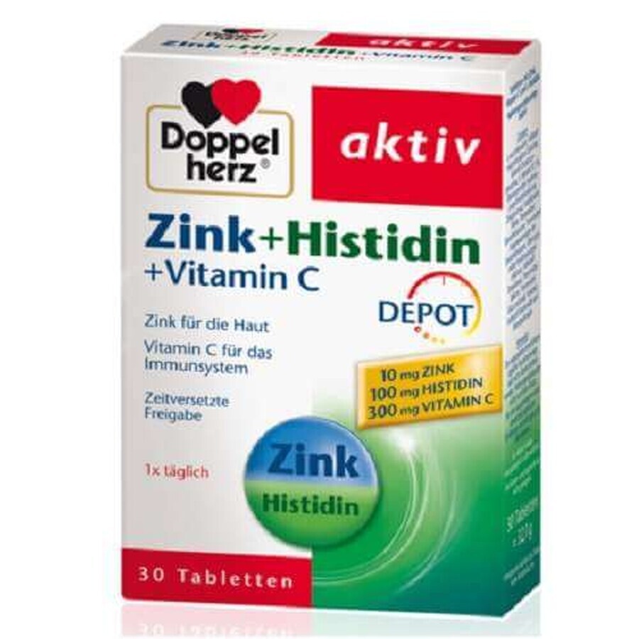 Doppelherz Aktiv Zinc + Histidine + Vitamine C, 30 comprimés, Queisser Pharma