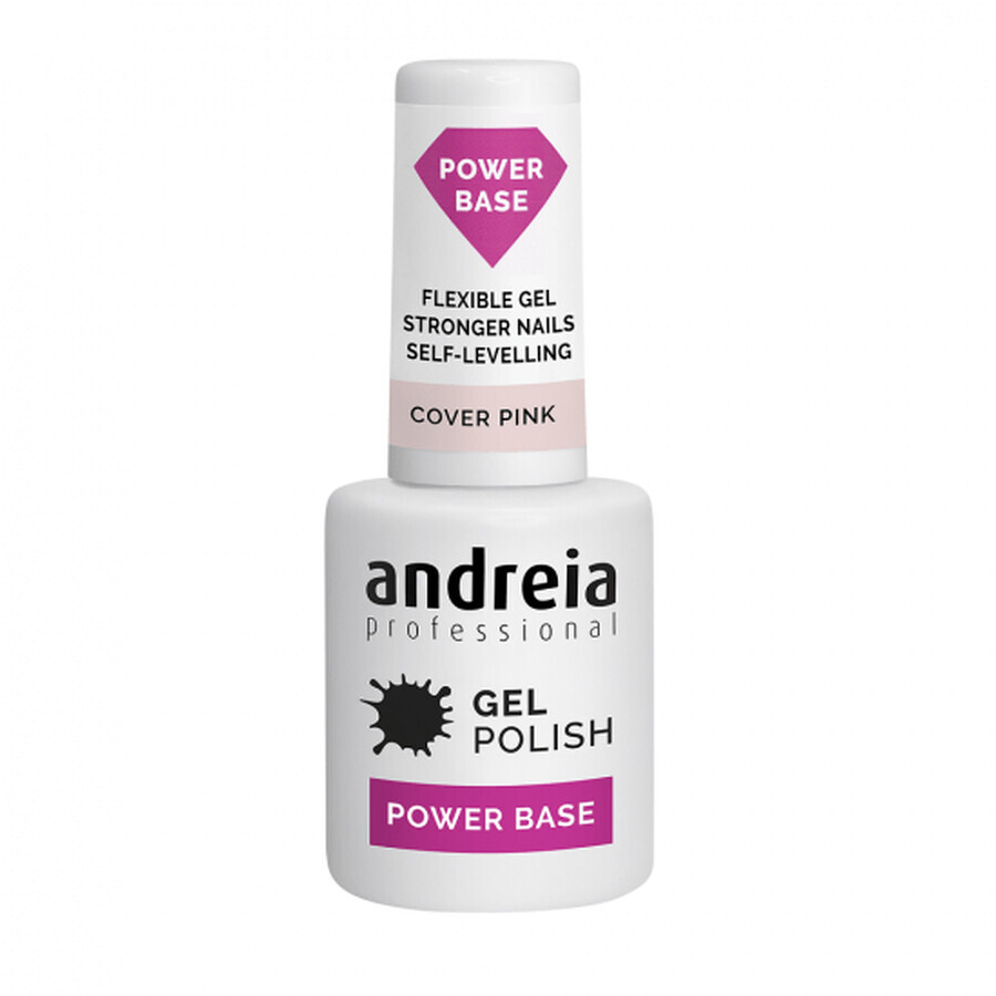 Base UV pour manucure avec vernis gel Power Base Cover Pink, 10,5 ml, Andreia