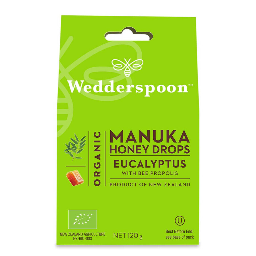 Bonbons bio au miel de manuka, à l'eucalyptus et à la propolis, 120 g, Wedderspoon