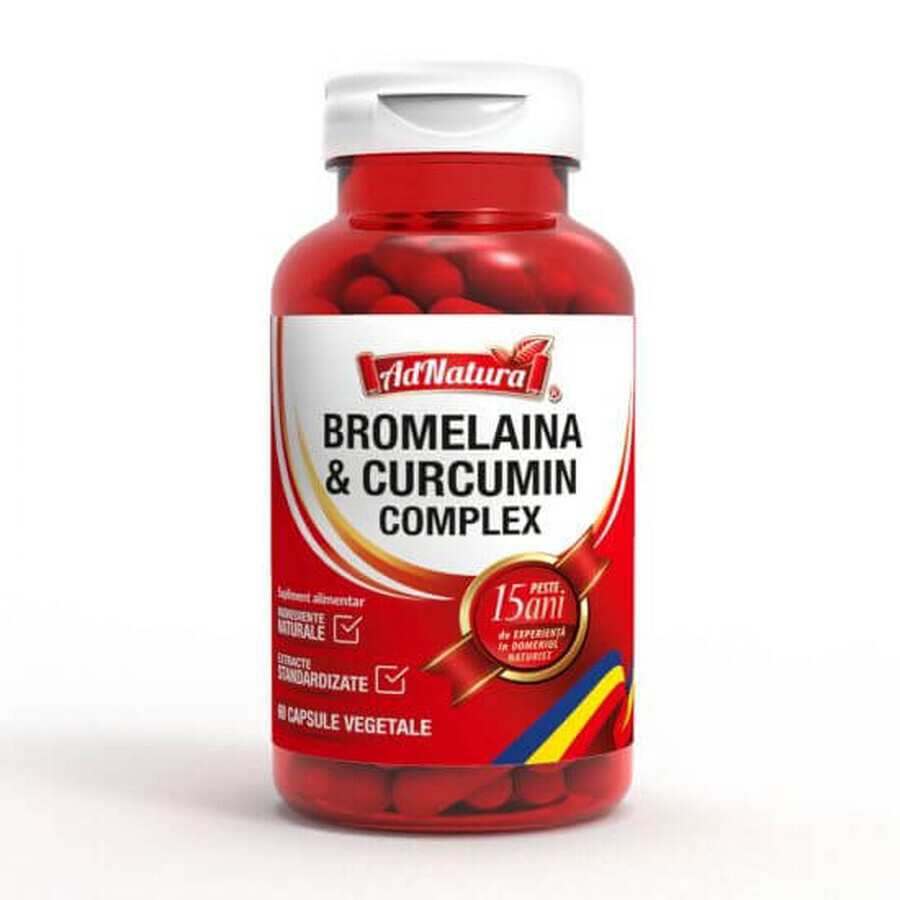 Complexe bromélaïne et curcumine, 60 gélules, AdNatura