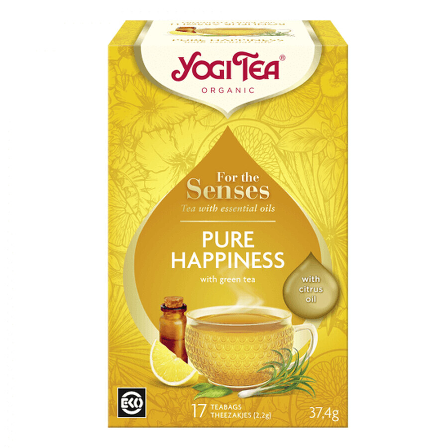 Pur bonheur pour les sens Thé biologique aux huiles essentielles, 17 sachets, Yogi Tea