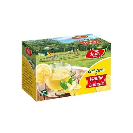 Thé vert au citron et à la vanille, 20 sachets, Fares