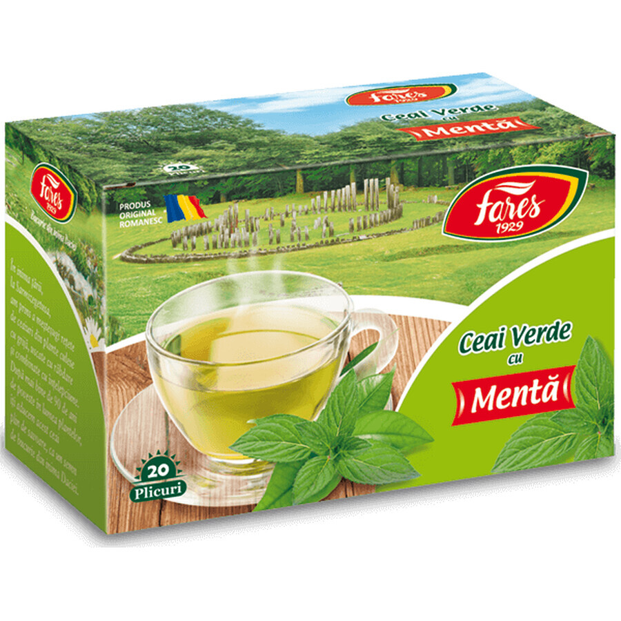 Thé vert à la menthe, 20 sachets, Fares