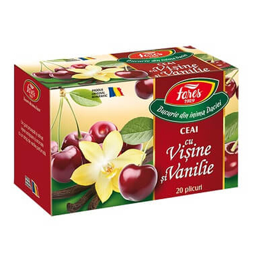 Thé à la cerise et à la vanille, 20 sachets, Fares