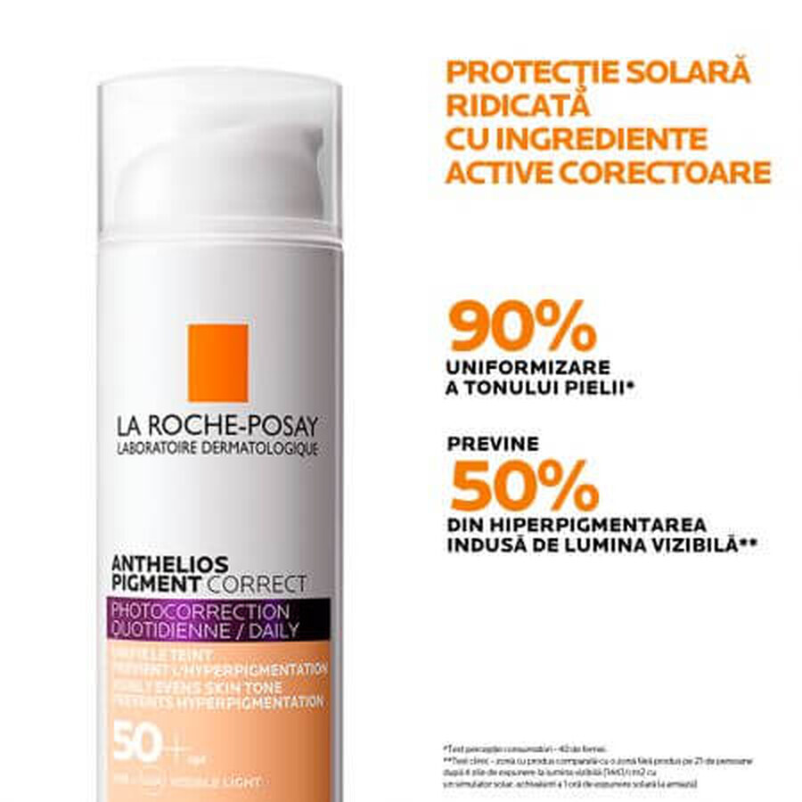 La Roche-Posay Anthelios Pigment Correct Crème Anti-Pigmentation avec SPF 50+, 50ml