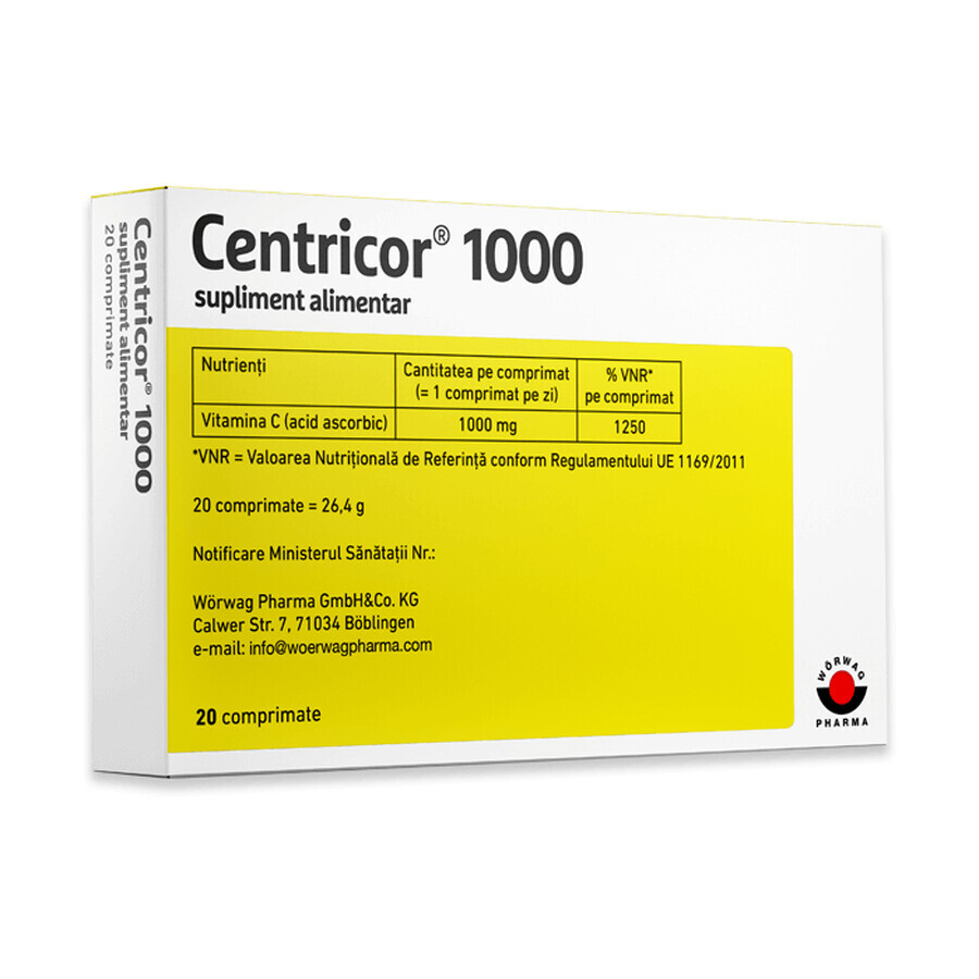 Centricor 1000 mg, 20 compresse, Worwag Pharma