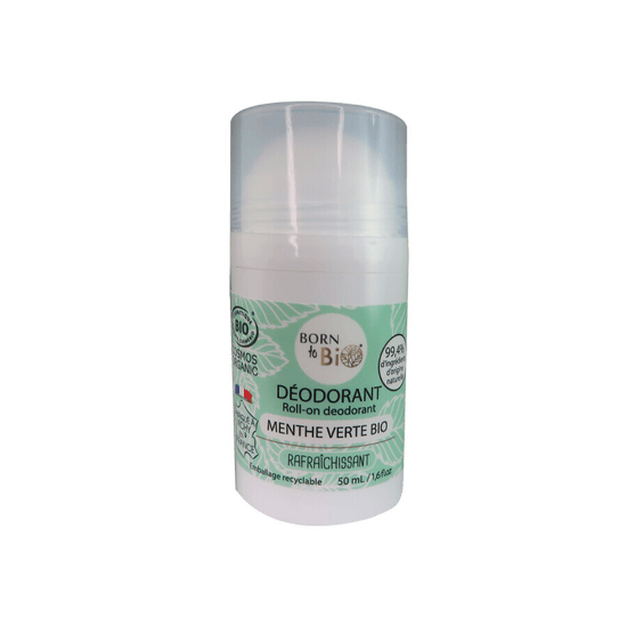 Déodorant à bille bio à la menthe verte, 50 ml, Born to Bio