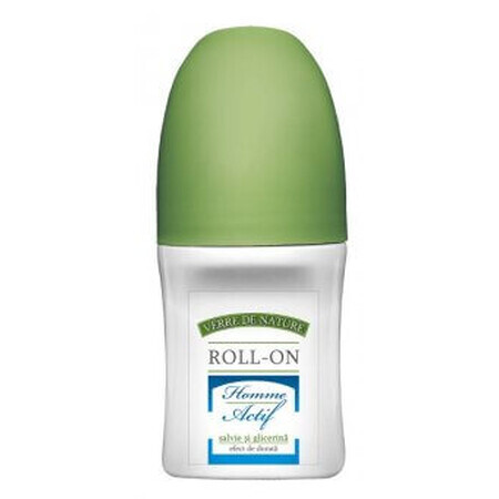 Deodorant roll-on met salie en glycerine Homme Actif, 50 ml, Verre de Nature, Verre de Nature