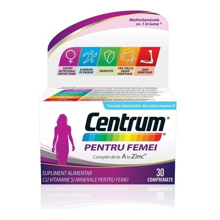 Centrum pour femmes complet de A à Z, 30 comprimés, Gsk