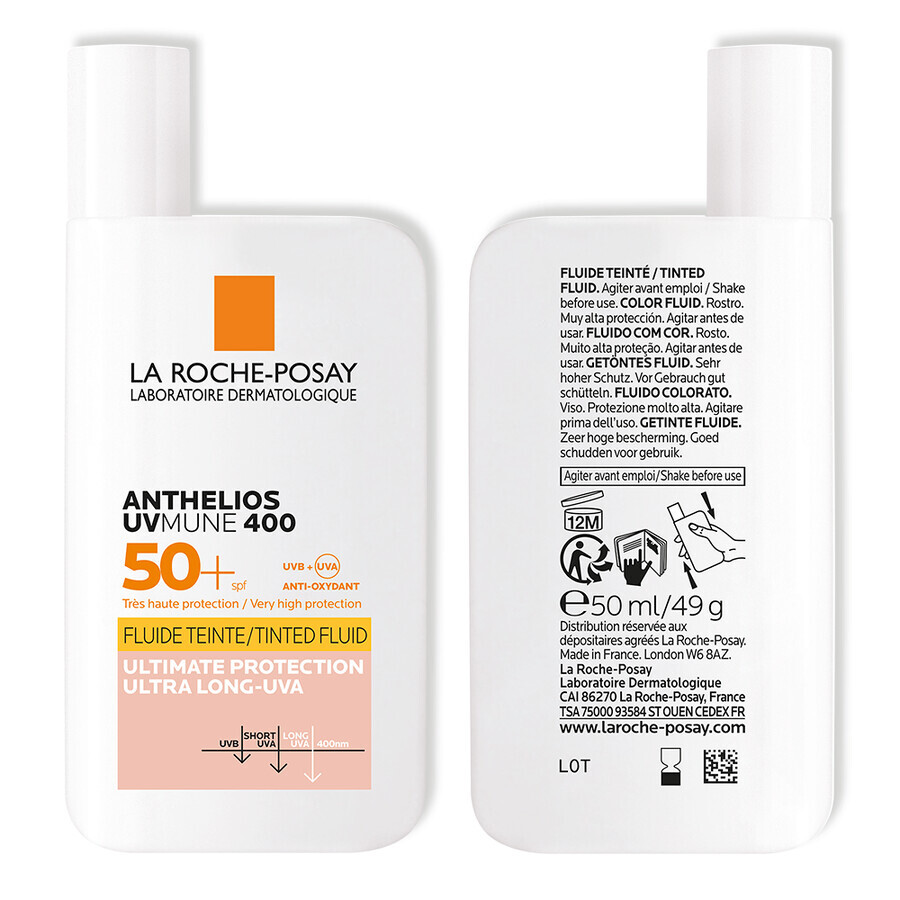 La Roche-Posay Anthelios Fluide teinté de protection solaire SPF 50+ UVmune, 50 ml