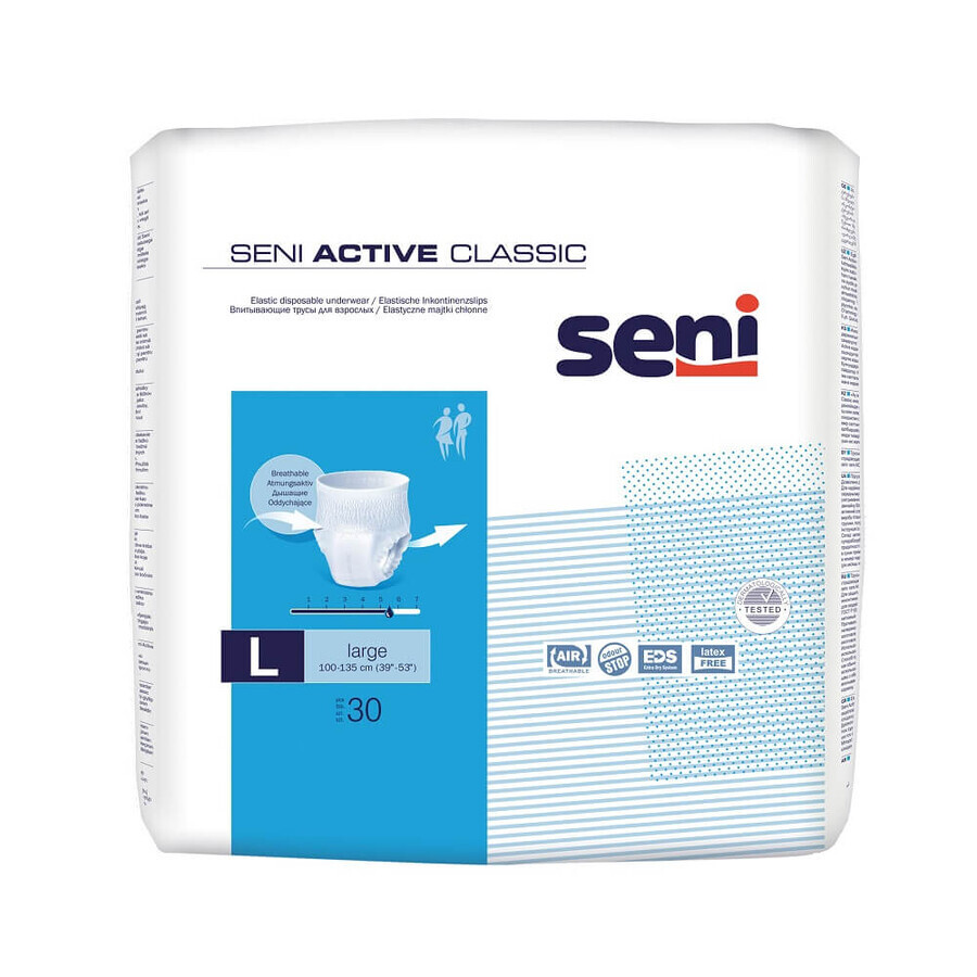 Chilot elastic absorbant, Large, 30 bucăți, Seni Active Classic recenzii
