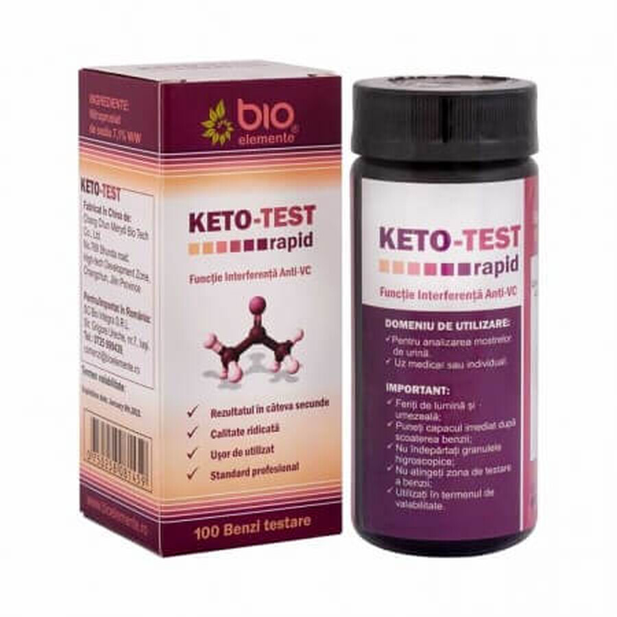 Keto-Test, 100 Streifen, Bio Elements