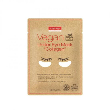 Vegane Maske mit Kollagen, Aloe Vera und Vitaminen, 30 Stück, Purederm