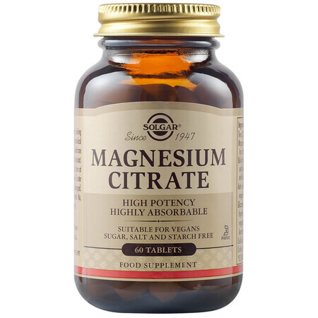 Citrate de magnésium 200 mg, 60 comprimés, Solgar