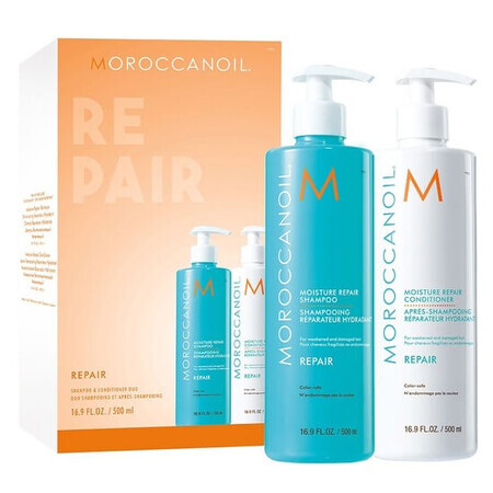 Pachet Duo Repair sampon si balsam, 500+500 ml, Moroccanoil