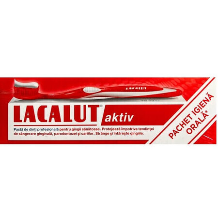 Lacalut Aktiv dentifrice médicinal, 75 ml + Brosse à dents, Theiss Naturwaren