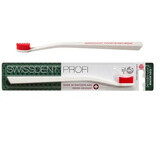 Brosse à dents Profi Soft Medium blanche à poils rouges, Swissdent