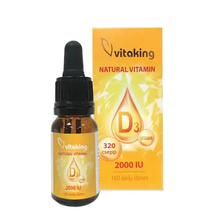 Vitamine D3 gouttes naturelles, 2000IU, 10ml, Vitaking