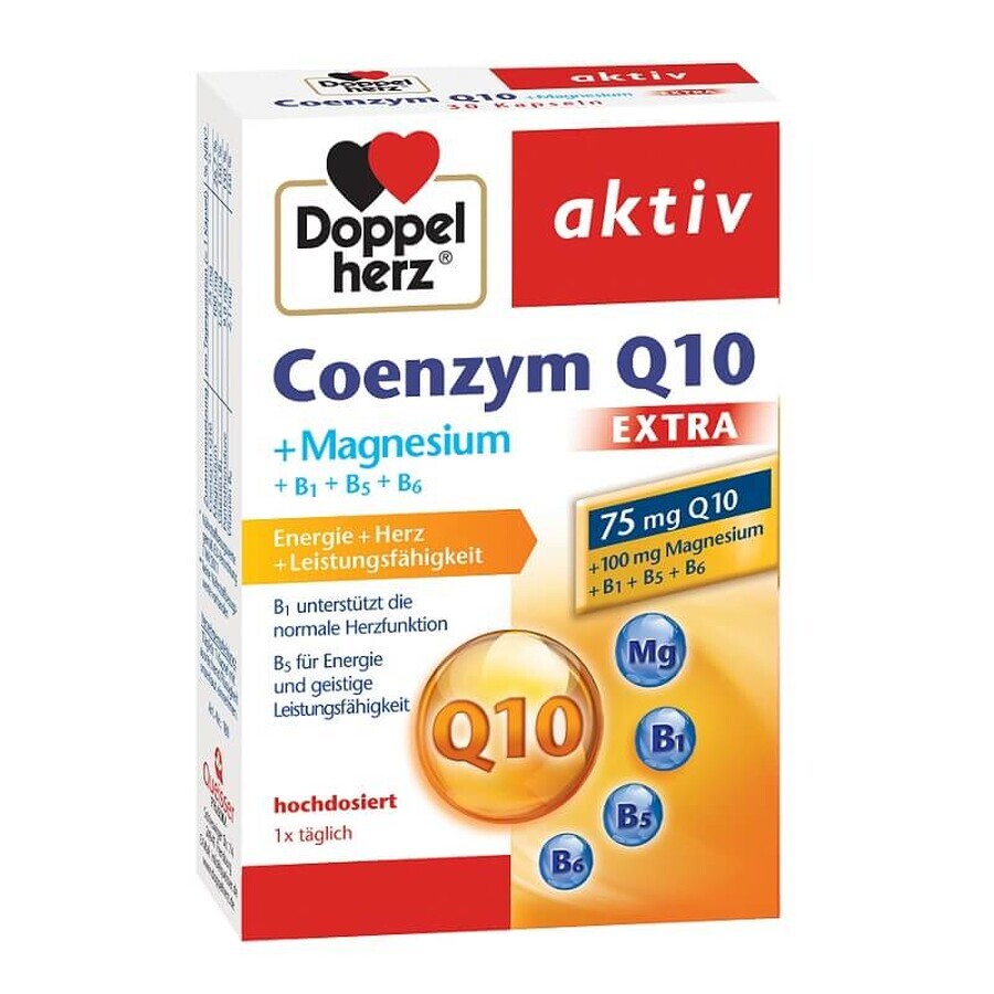 Coenzima Q10 Extra + Magnesio + B1 + B5 + B6 Doppelherz, 30 capsule, Queisser Pharma