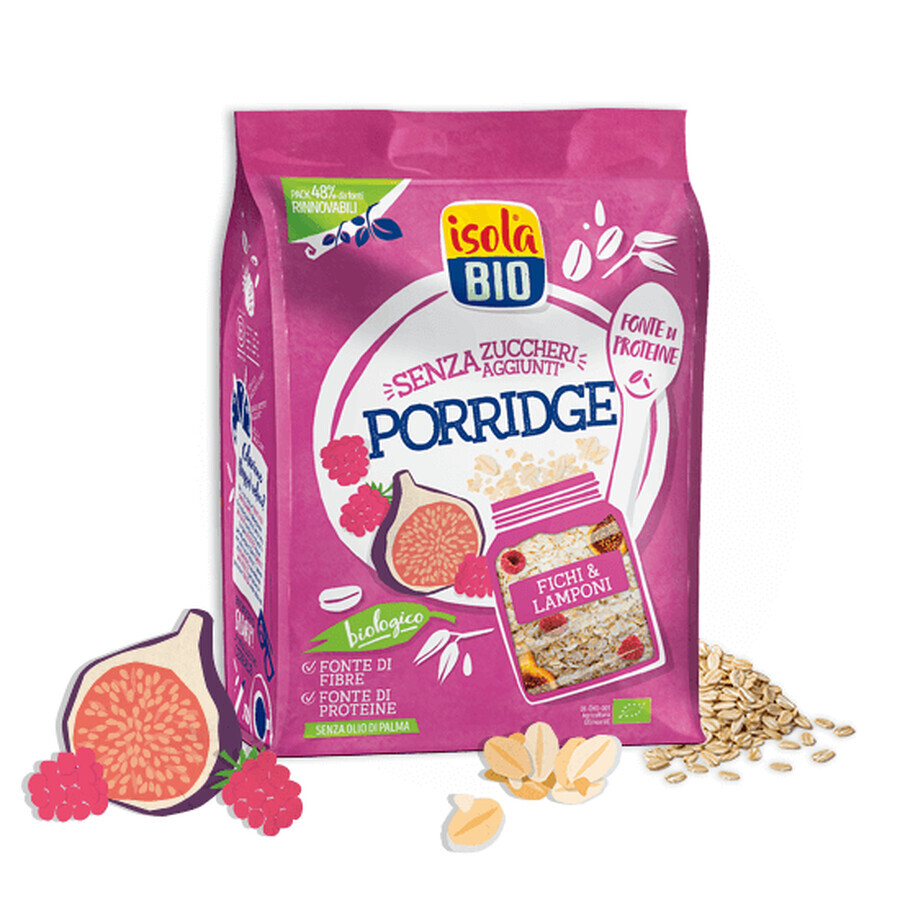 Porridge Eco mit Feigen und Himbeeren ohne Zucker, 375g, Isola Bio