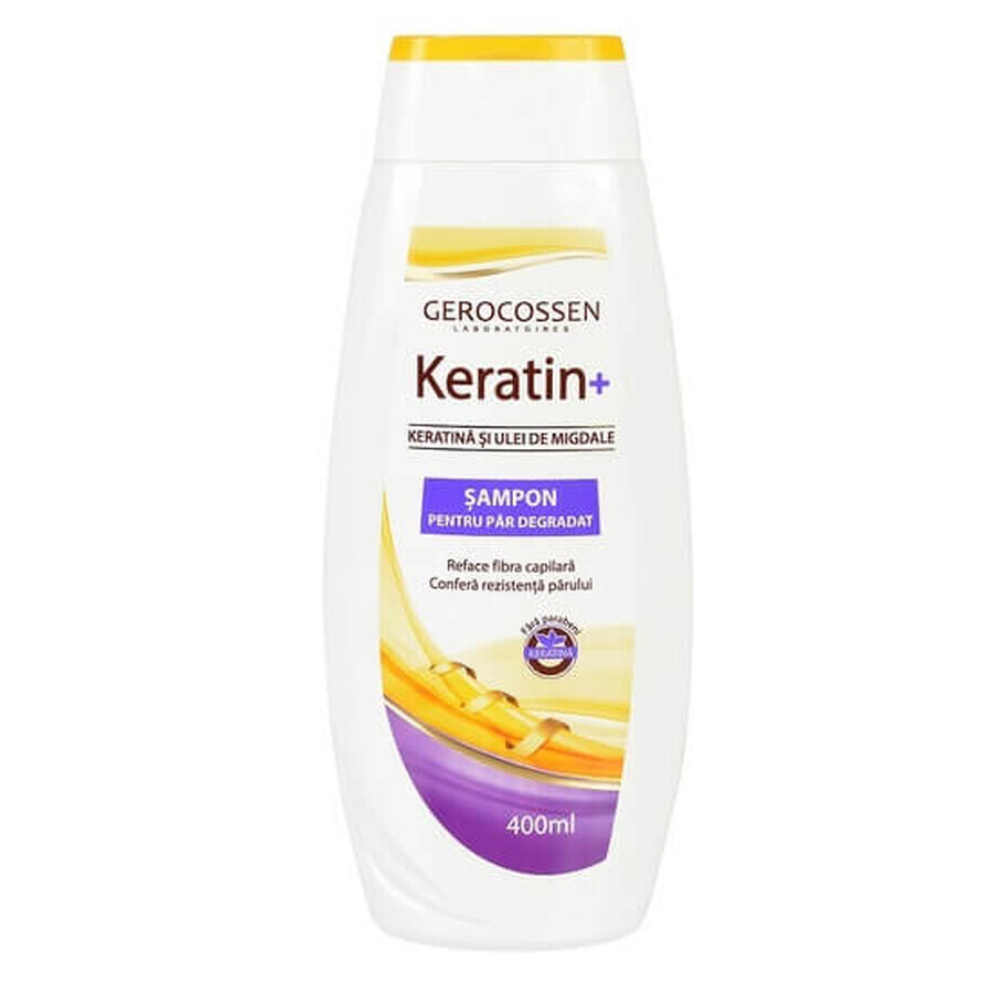 Shampooing pour cheveux abîmés Keratin+, 400 ml, Gerocossen