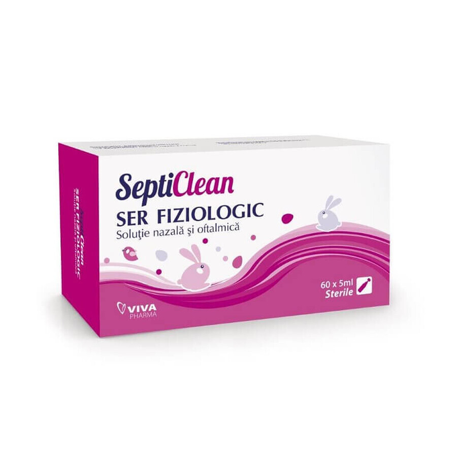 Sérum physiologique SeptiClean, 60 x 5 ml, Viva Pharma