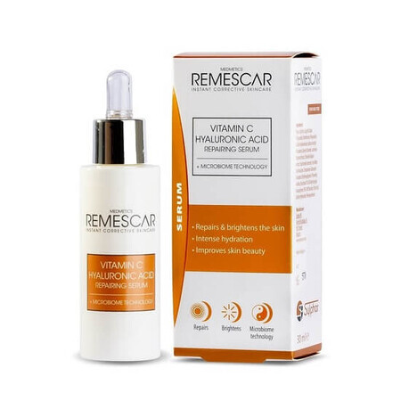 Siero riparatore con vitamina C e acido ialuronico, 30 ml, Remescar