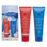 Apivita Bee Sun Safe Beach Essentials Hydra Fresh Face & Body Milk SPF50 100ml & After Sun Cool & Sooth Face & Body Gel-Cream 100ml