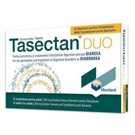 Tasectan DUO 500 mg adultes, 12 comprimés, Montavit