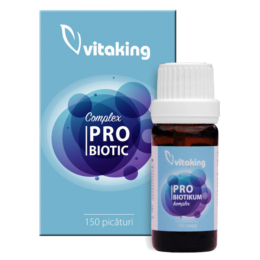 Complex Probiotic (10 tipi di batteri), 6 ml, Vitaking