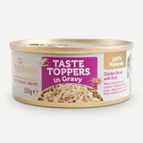 APPLAWS Taste Toppers, XS-XL, Huhn und Ente, getreidefreies feuchtes Hundefutter in Dosen, (in Sauce), 156g