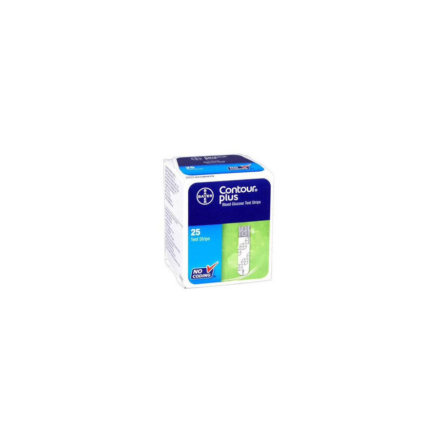 Indicateur de glycémie Contour Plus, 25 pièces, Bayer