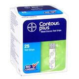 Indicateur de glycémie Contour Plus, 25 pièces, Bayer