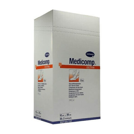 Medicomp Compresse sterili extra, 10x20 cm (421737), 25 pezzi, Hartmann