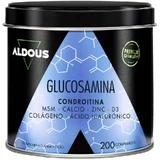 Aldous Bio Glucosamine, Chondroitin, Msm, Collagen, Hyaluronic Acid, Zinc, Calcium & Vitamin D3 , 200 tablets