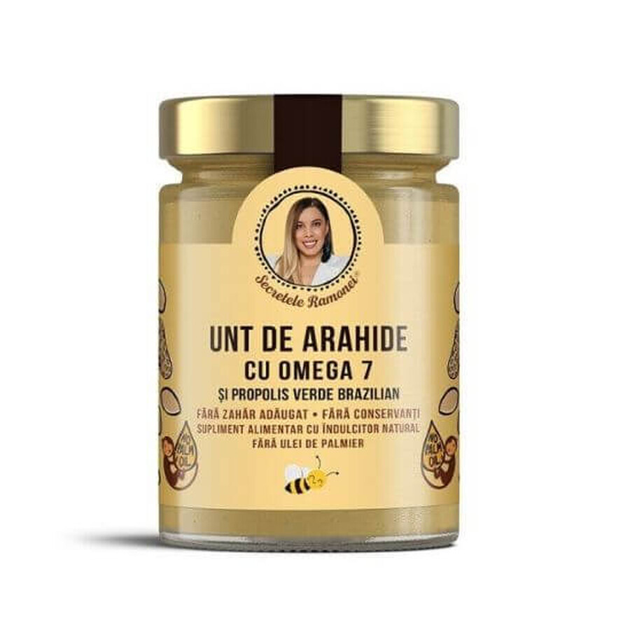 Beurre de cacahuète avec Oméga 7, proplois vert du Brésil, Secrets de Ramona, 350g, Remedia