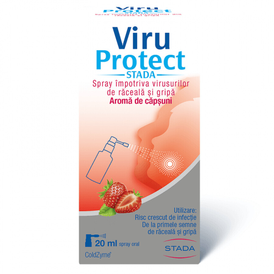 ViruProtect Spray buccal aromatisé à la fraise, 20 ml, Stada