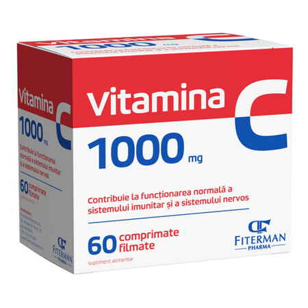 Vitamine C 1000 mg, 60 comprimés pelliculés, Fiterman