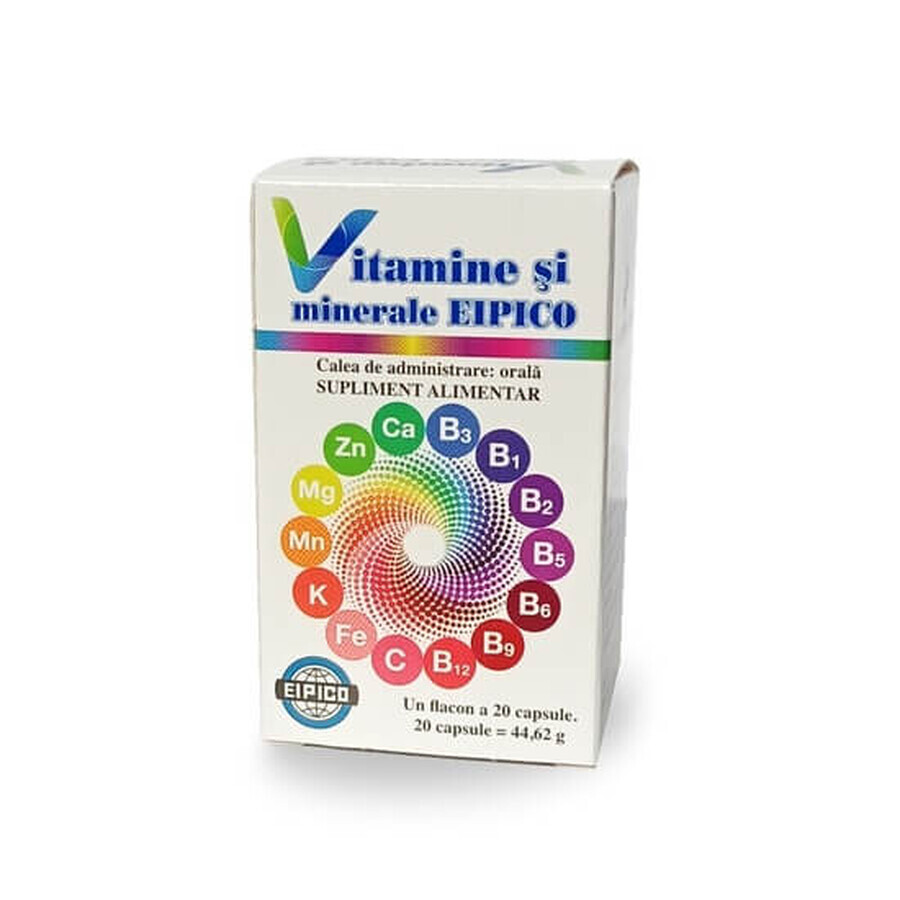 Vitamines et minéraux Eipico, 20 gélules, Eipico Med