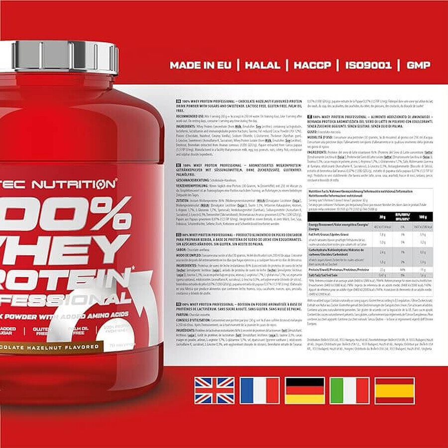 Whey Protein Professional Schokolade Hazenut, 2350 Gramm, Scitec Nutrition