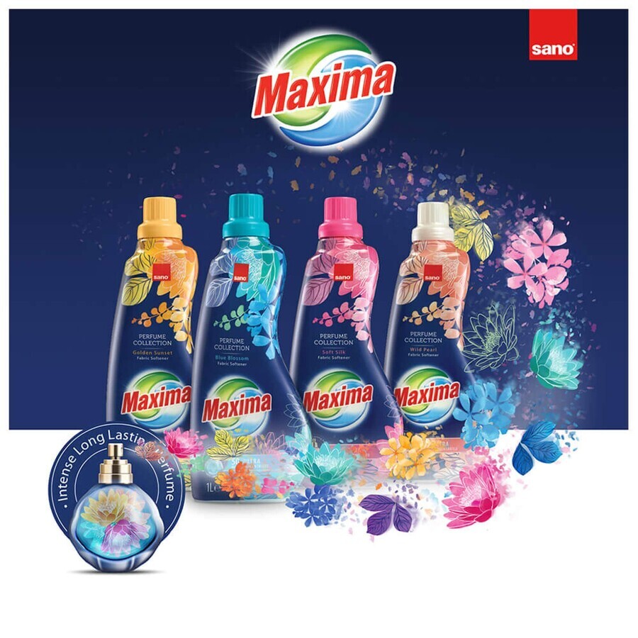 Maxima Blue Blossom Adoucissant ultra concentré, 1 L, 50 lavages, Sano