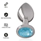 Intense Anal Plug Métal Aluminium Avec Cristal Bleu Taille S