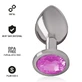 Intense Anal Plug Métal Aluminium Avec Cristal Rose Taille S