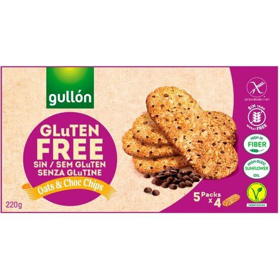 Biscuits sans gluten à l'avoine et aux pépites de chocolat, 220 g, Gullon