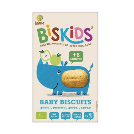 Biscuits bio pour bébés à la pomme, +6 mois, 120 g, Belkorn